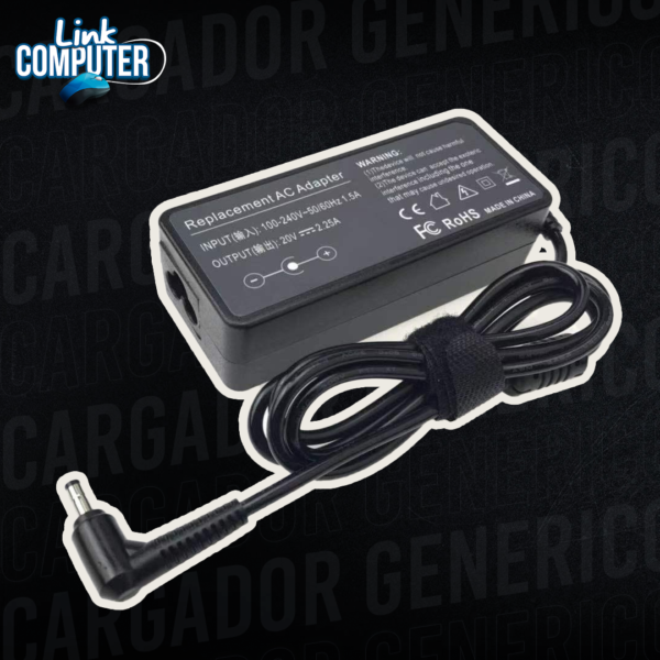 CARGADOR GENERICO LENOVO 20V 2.25A PUNTA USB