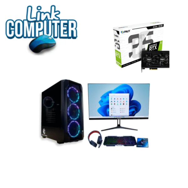 PC Gamer Ryzen 5 5600GT + RTX 3050 8GB Dual + RAM RGB 16GB + Monitor 24” 120Hz + Combo Gamer