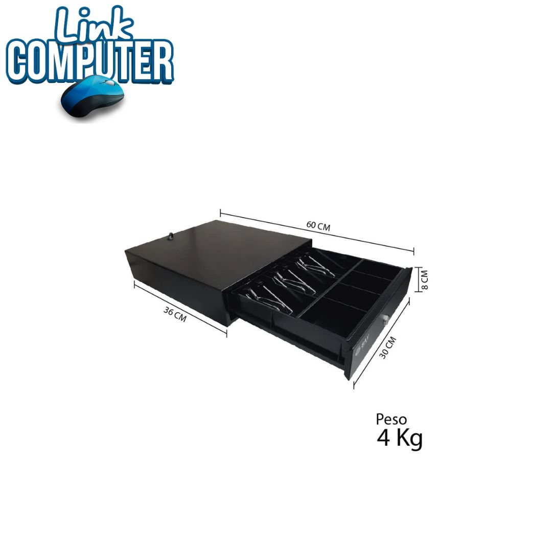 Cajón Monedero SAT Pequeño | Compatible con Impresoras POS | Apertura Automática | Ideal para Tiendas y Puntos de Venta | Link Computer Pereira - Imagen 5