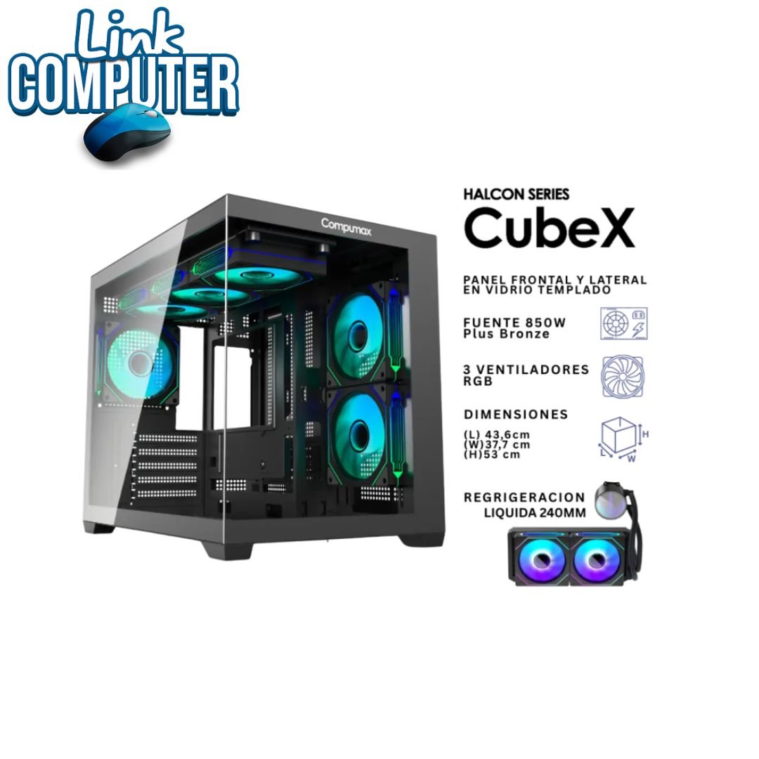 0532 - PC Gamer Compumax Ryzen 5 5600GT | 16GB DDR4 | SSD NVMe 500GB PCIe | Fuente Real 550W | Refrigeración Líquida 240mm | Chasis Pecera RGB | Monitor 23.8" 120Hz | Combo Gamer | Windows Instalado - Imagen 2