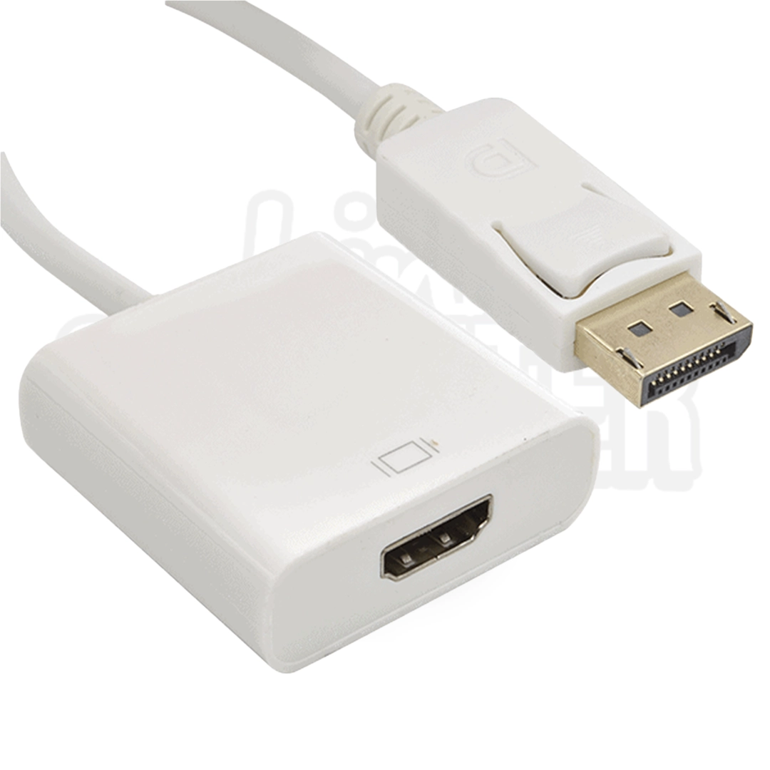 Adaptador HDMI a DisplayPort Jaltech B418 Blanco | Conecta tu Computador a Monitores DP | Instalación Inmediata