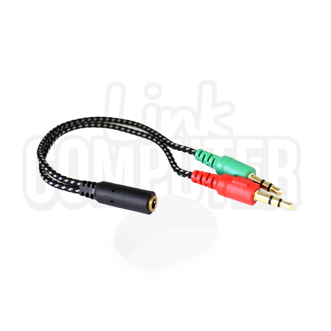 Cable Divisor de Audio Acordonado JAL-Y | 3.5mm | 1 Entrada a 2 Salidas | Diseño Anti-Enredos | Computador, Celular y Tablet