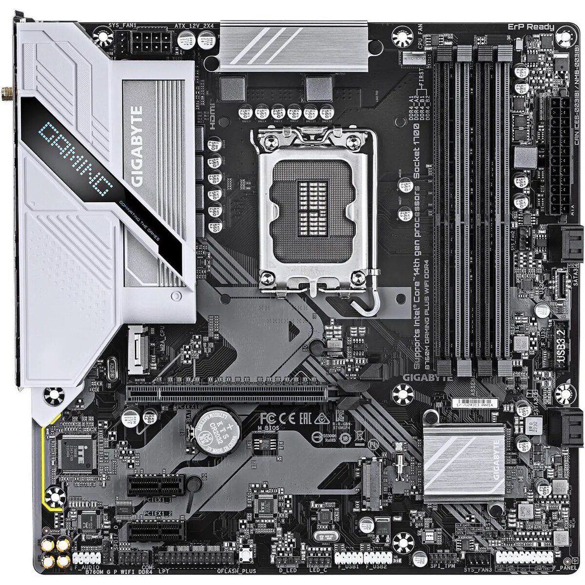 Board GIGABYTE B760M GAMING PLUS WIFI | LGA 1700 Micro-ATX | DDR4 | WiFi - Imagen 2