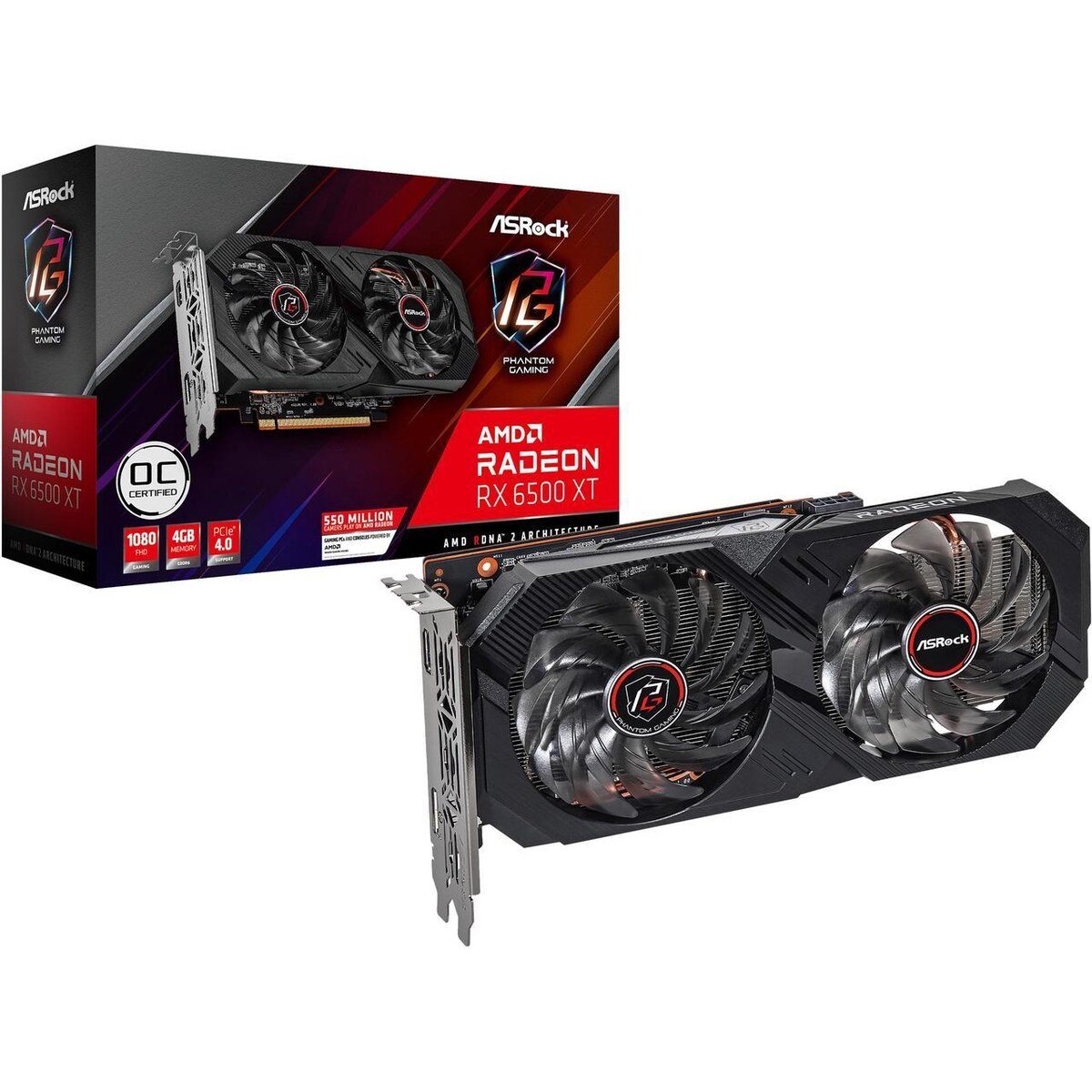 Tarjeta Gráfica ASRock Radeon RX 6500 XT Phantom Gaming D OC | 4GB GDDR6