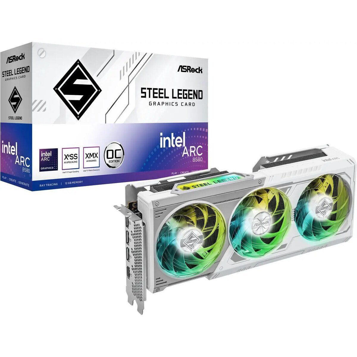 Tarjeta Gráfica ASRock Arc B580 Steel Legend OC | 12GB GDDR6