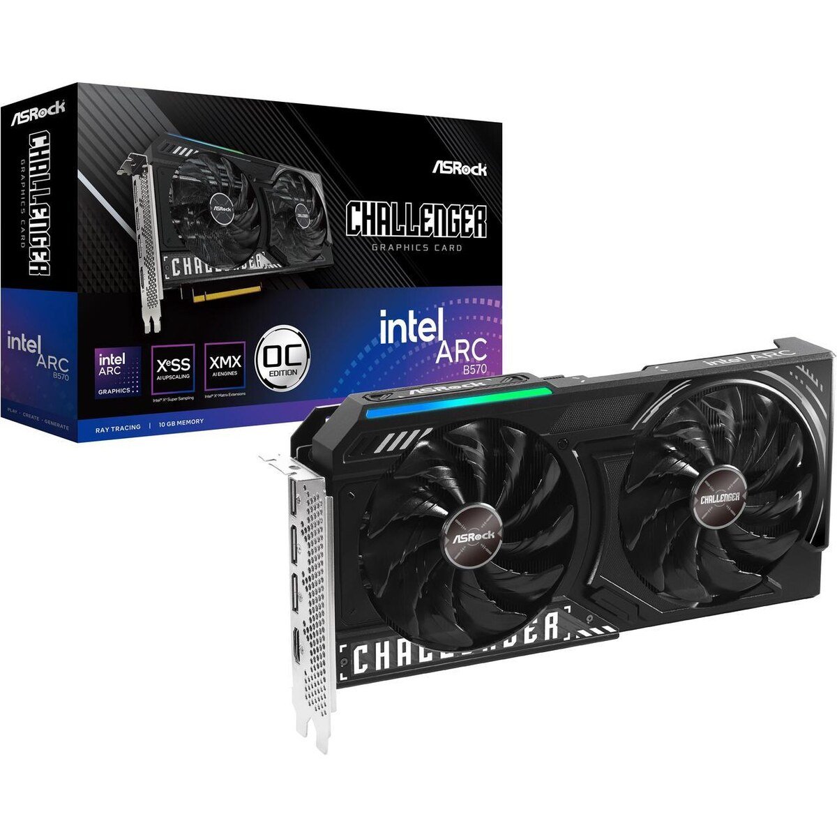 Tarjeta Gráfica ASRock Arc B570 Challenger OC | 10GB GDDR6