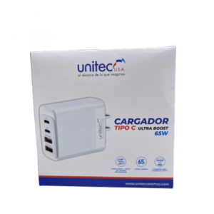 Cargador tipo C 65W Unitec Blanco