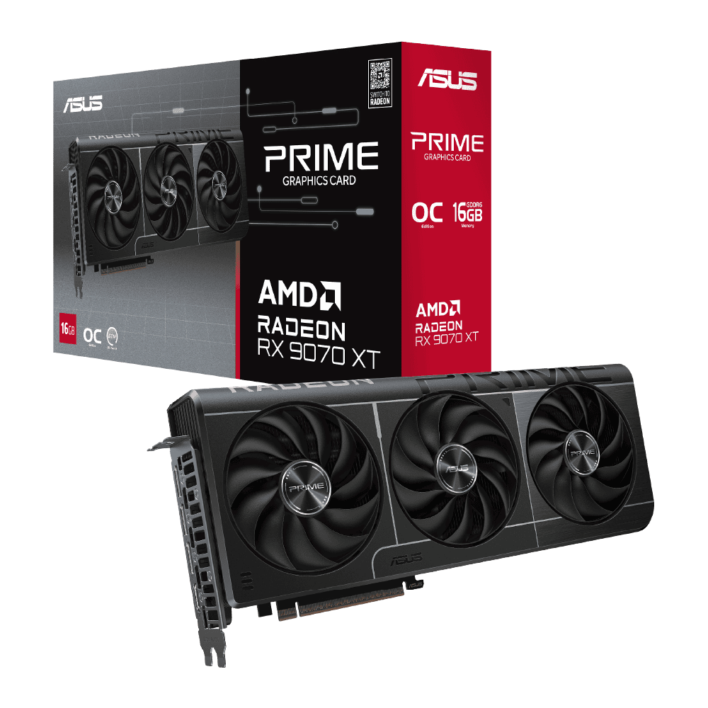 Tarjeta Gráfica ASUS Prime Radeon RX 9070 XT OC | 16GB GDDR6