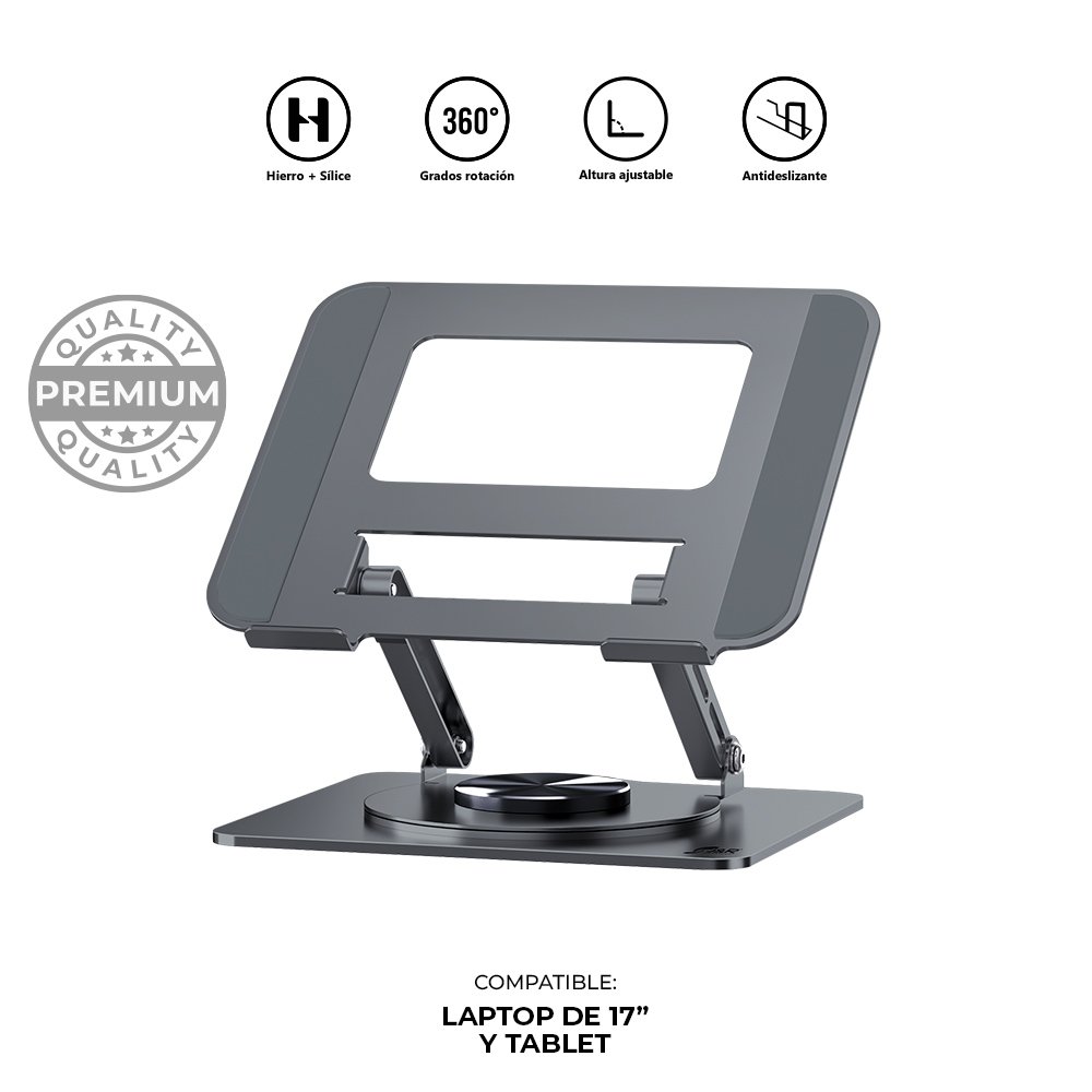 Stand Soporte para Laptop con Base Giratoria 360° J&R BRJR-024