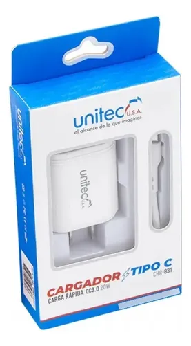Cargador tipo C 20W Unitec CHR-831