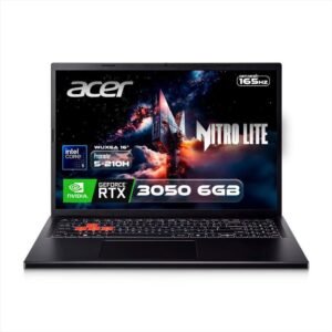Portátil Gamer Acer Nitro Lite 16 NL16-71G-5616 | Core 5 210H | 16GB DDR5 | SSD 512GB | RTX 3050 6GB