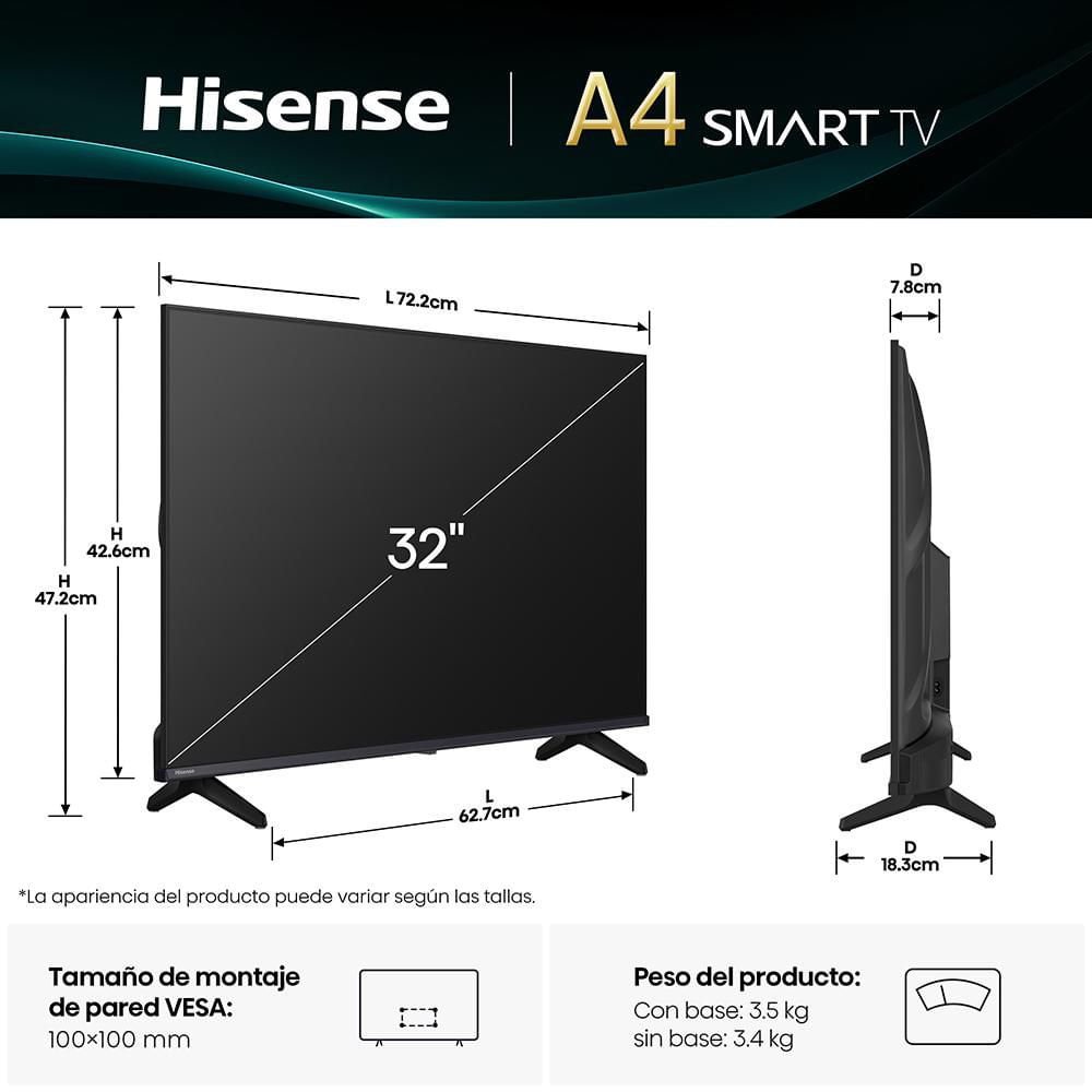 Televisor Hisense 32" | HD LED | Smart TV | 32A4NV - Imagen 3