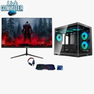 PC Gamer Compumax con monitor, teclado, mouse y diadema gamer