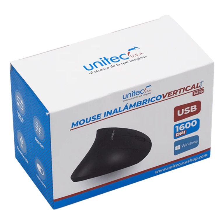 Mouse Inalámbrico Vertical Unitec V886