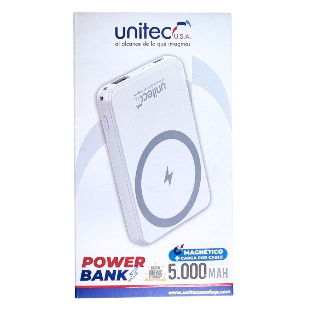 Power Bank Magnético Unitec 5000 mAh | 20W Carga Rápida - Imagen 3